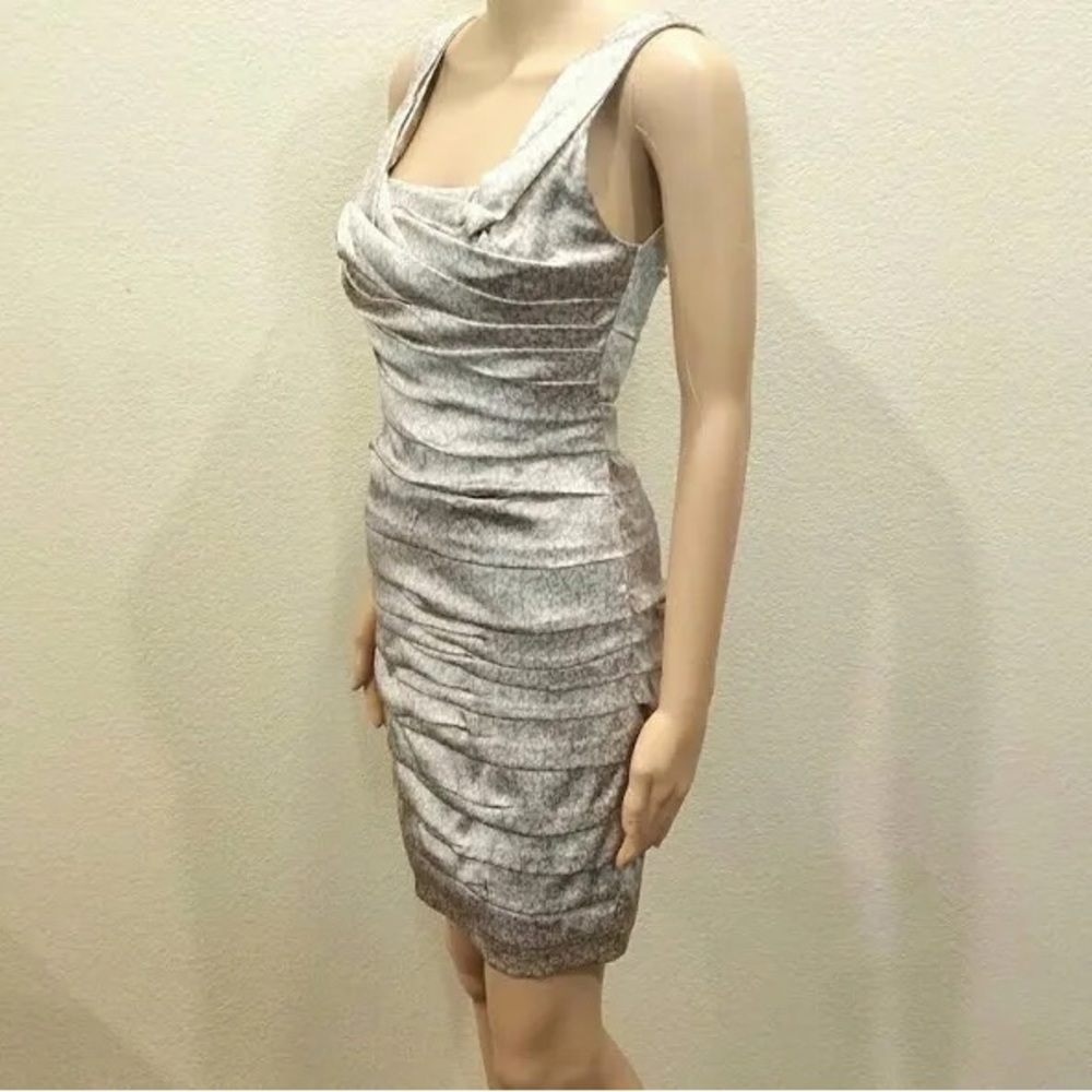 Express body con rouched dress. Rose gold - only worn once!